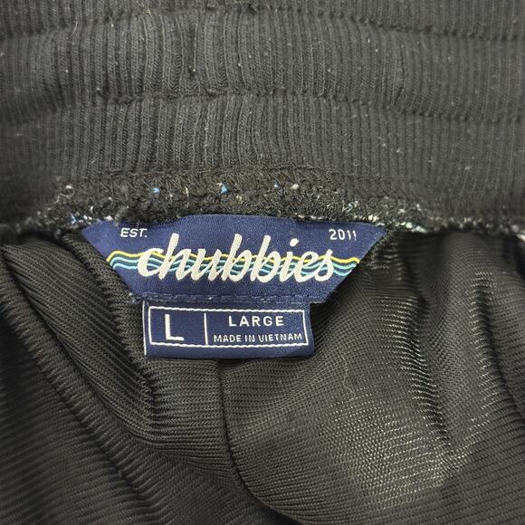 Chubbies Shorts Mens Large Blue Neon Floral Mesh Lined Athletic Swim Retro Style - Picture 3 of 7